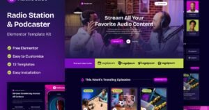 Radiocast – Radio Station & Podcaster Elementor Template Kit - Nulled Download - EmpireGPL