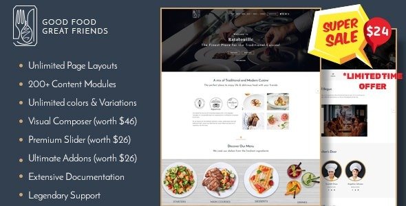 Ratatouille – Restaurant WordPress Theme – Nulled Download – EmpireGPL