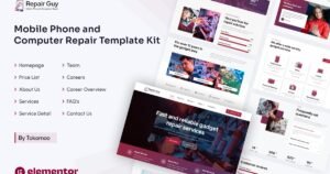 Repair Guy | Mobile Phone & Computer Repair Elementor Template Kit - Nulled Download - EmpireGPL