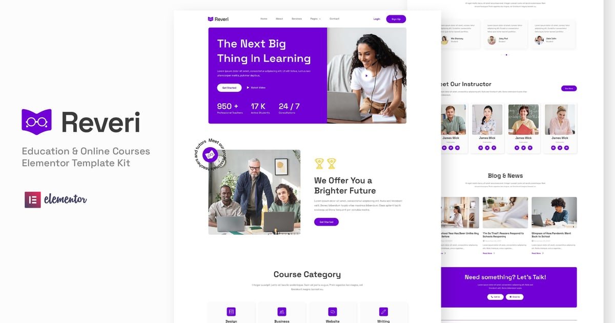 Reveri - Education & Online Courses Elementor Template Kit - Nulled Download - EmpireGPL
