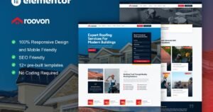 Roovon - Roofing Services Elementor Pro Template Kit - Nulled Download - EmpireGPL
