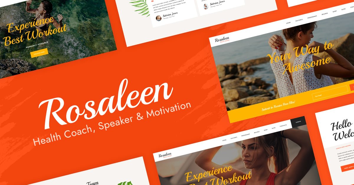 Rosaleen - Health Coach & Motivational Speaker Elementor Template Kit - Nulled Download - EmpireGPL
