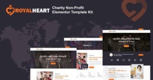 Royalheart - Nonprofit Charity Elementor Template Kit - Nulled Download - EmpireGPL