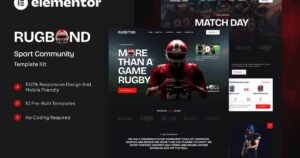 Rugbond - Sport Community Elementor Template Kit - Nulled Download - EmpireGPL
