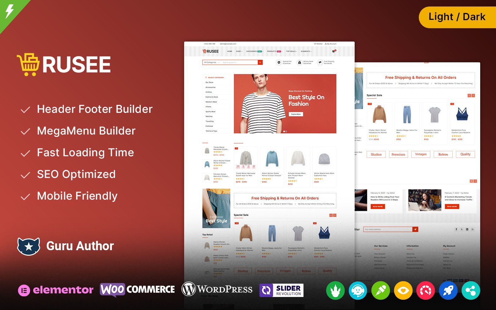 Rusee - Fashion and Multipurpose Elementor WooCommerce Theme - Nulled Download - EmpireGPL