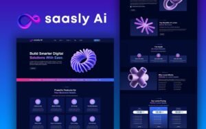 Saasly AI – Modern SaaS, Tech, AI & Startup Business Elementor Template Kit Elementor Kit - Nulled Download - EmpireGPL