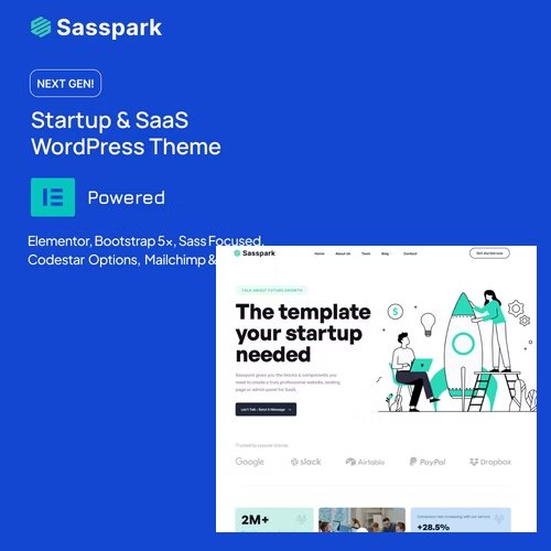Sasspark - Startup WordPress Theme - Nulled Download - EmpireGPL