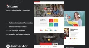 Skans - Learning & Online Education Elementor Template Kit - Nulled Download - EmpireGPL