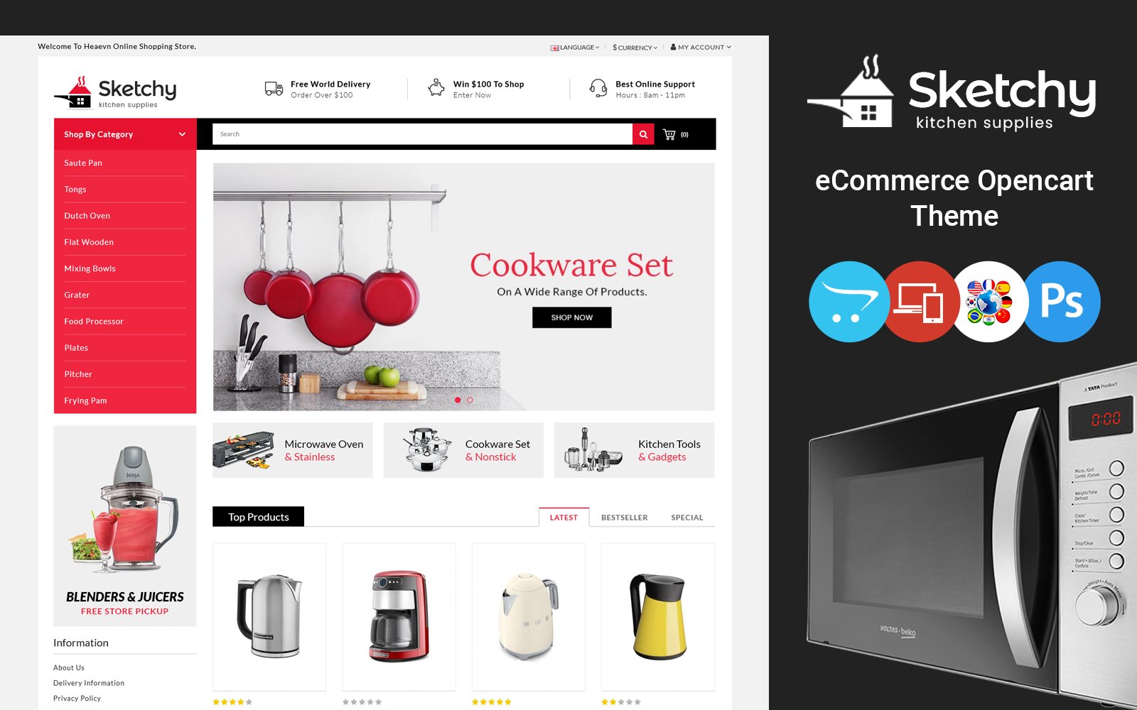 Sketchy – Multipurpose Mega Shop OpenCart Template – Nulled Download – EmpireGPL
