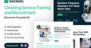 Soclean - Cleaning Service Training and Recruitment Elementor Template Kit - Nulled Download - EmpireGPL