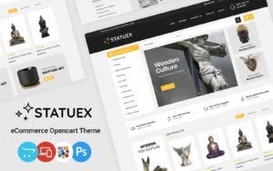 Statuex - Art Gallery Shop and Crafts Store OpenCart Template - Nulled Download - EmpireGPL