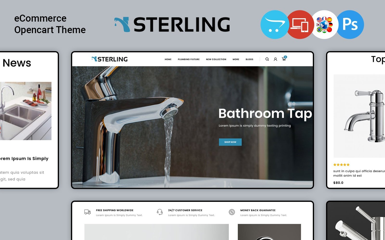 Sterling - Bathroom Accessories Store OpenCart Template - Nulled Download - EmpireGPL