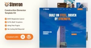 Stevron - Construction Elementor Template Kit - Nulled Download - EmpireGPL