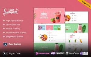 Summer - Ice cream, Drink and Juices and Shakes WooCommerce Wordpress Theme WooCommerce Theme - Nulled Download - EmpireGPL