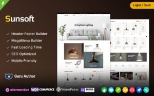 Sunsoft - Lighting and Decor and Furniture Elementor WooCommerce Theme - Nulled Download - EmpireGPL