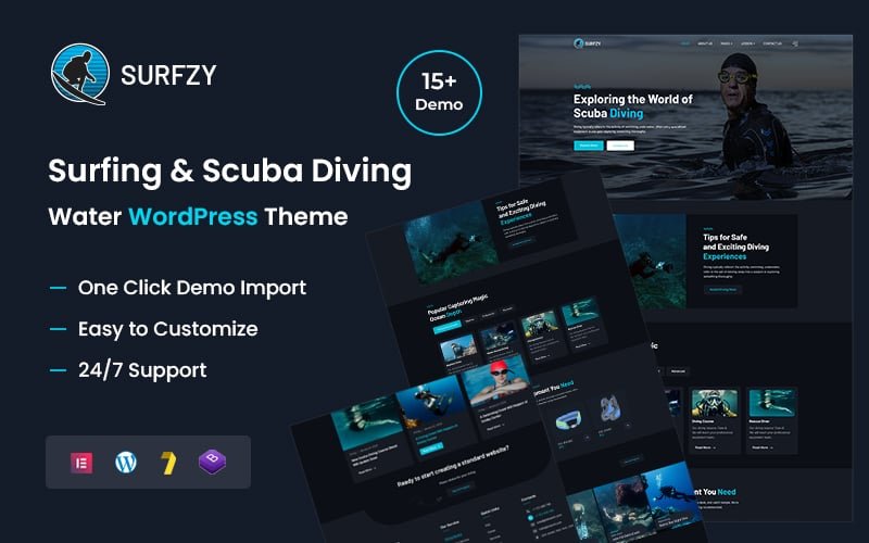 Surfzy – Surfing and Scuba Diving Water WordPress Theme - Nulled Download - EmpireGPL
