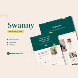 Swanny – Hair & Beauty Salon Elementor Template Kit - Nulled Download - EmpireGPL