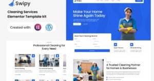 Swipy - Cleaning Services Elementor Template kit - Nulled Download - EmpireGPL
