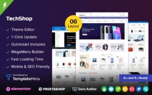 Techshop - Electronics & Gadgets Store PrestaShop Responsive Theme PrestaShop Theme - Nulled Download - EmpireGPL