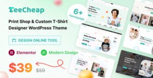 TeeCheap - Print Shop & Customize T-shirt Design Online WordPress theme - Nulled Download - EmpireGPL