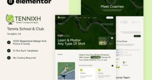 Tennixh - Tennis School & Club Elementor Template Kit - Nulled Download - EmpireGPL