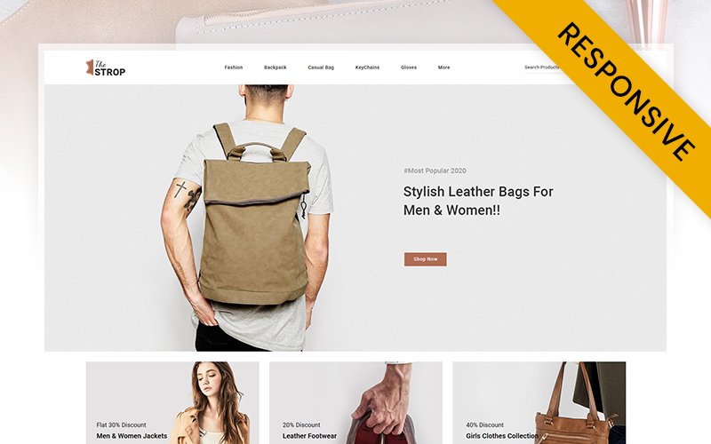 The Strop Leather Store OpenCart Responsive Template OpenCart Template – Nulled Download – EmpireGPL