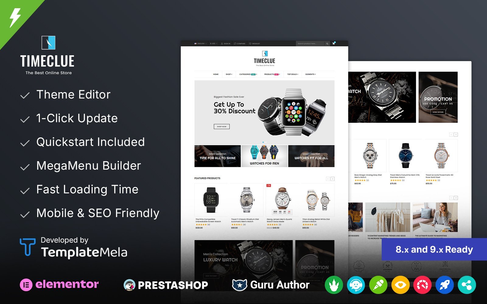 Timeclue – Watch and Fashion Store Prestashop Theme PrestaShop Theme – Nulled Download – EmpireGPL