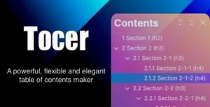 Tocer - table of contents maker WordPress plugin (formerly Fixed Toc) - Nulled Download - EmpireGPL