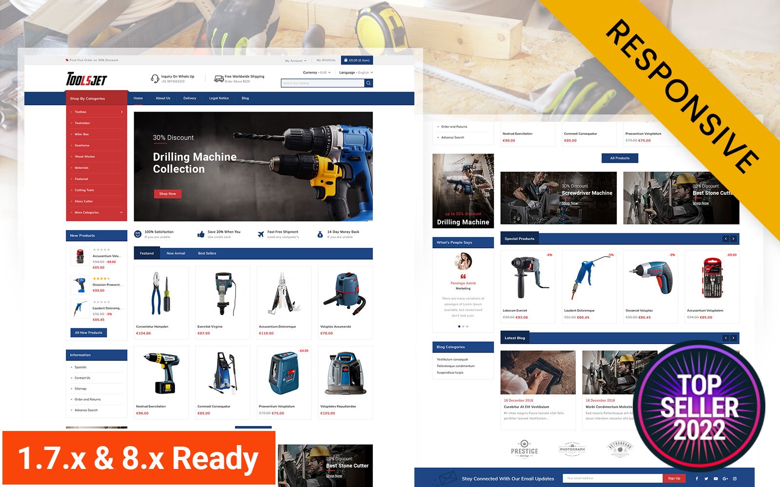 Toolsjet - Hardware Store PrestaShop Responsive Theme PrestaShop Theme - Nulled Download - EmpireGPL