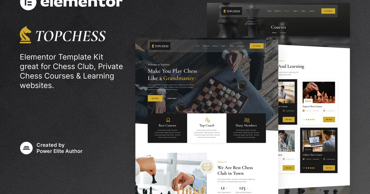 Topchess – Chess Club Courses & Training Elementor Template Kit – Nulled Download – EmpireGPL