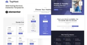 TopHost - Web Hosting Services Elementor Template Kit - Nulled Download - EmpireGPL