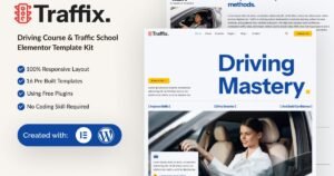 Traffix - Driving Course & Traffic School Elementor Template Kit - Nulled Download - EmpireGPL