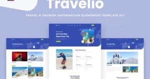 Travelio - Travel & Tourism Elementor Template Kit - Nulled Download - EmpireGPL