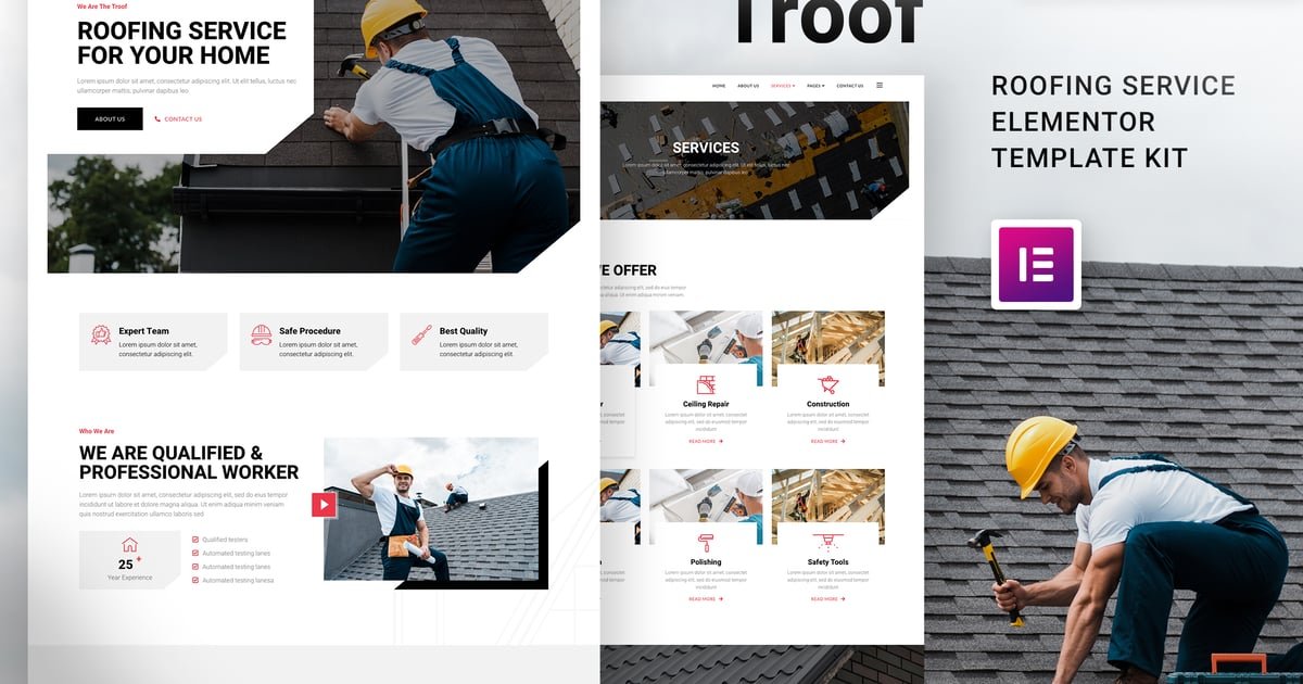 Troof – Roofing Service Elementor Template Kit – Nulled Download – EmpireGPL