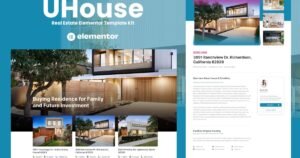 UHouse - Real Estate Elementor Template Kit - Nulled Download - EmpireGPL