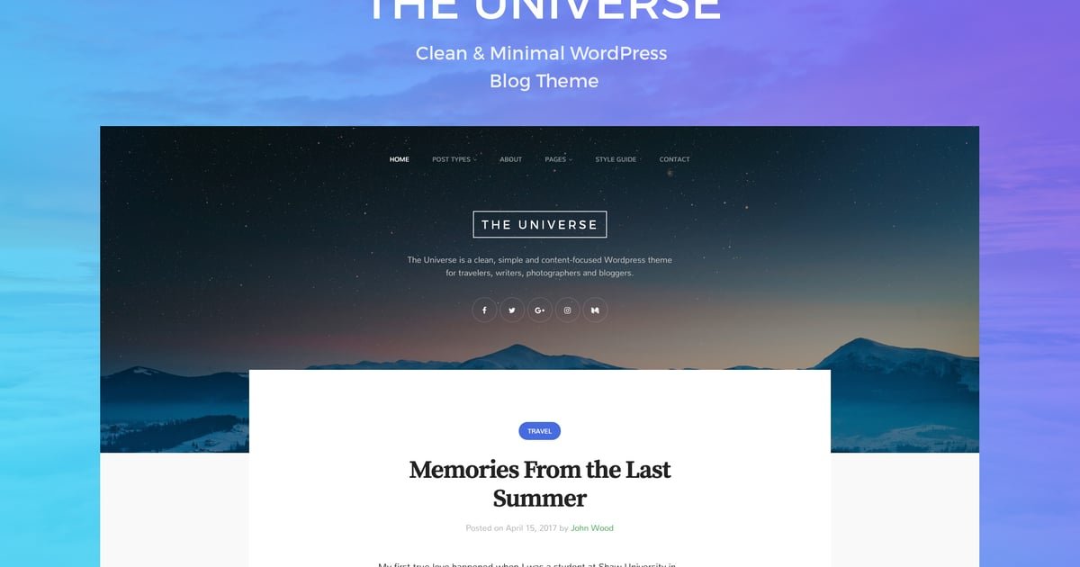 Universe - Clean & Minimal WordPress Blog Theme - Nulled Download - EmpireGPL