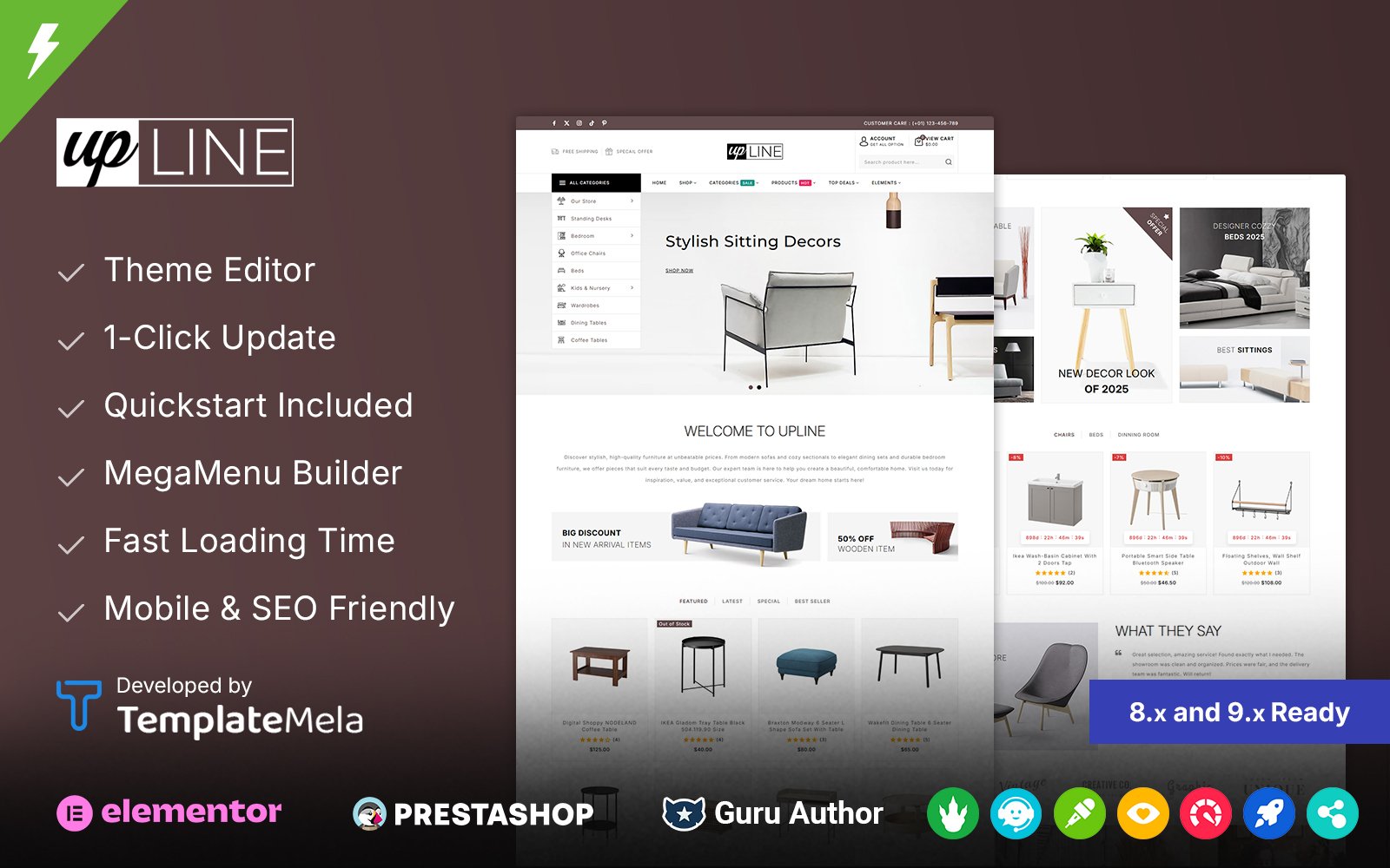 Upline - Furniture and Home Decor Store Prestashop Theme PrestaShop Theme - Nulled Download - EmpireGPL