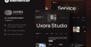 Uxora - UI UX Creative Agency Elementor Template Kit - Nulled Download - EmpireGPL