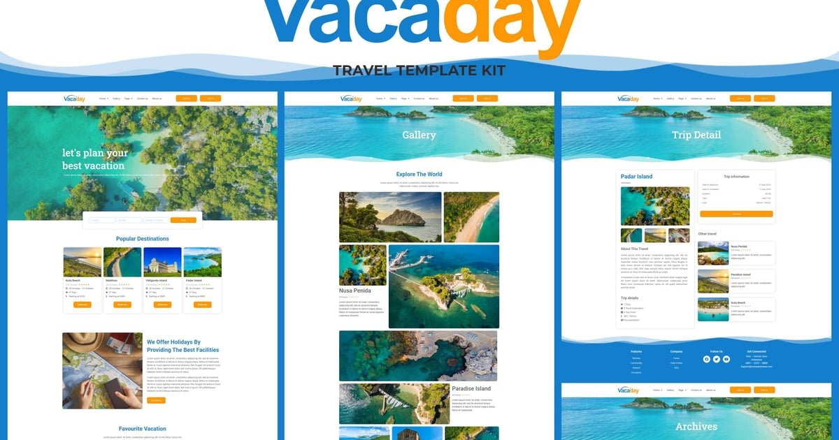 Vacaday - Travel Agency Elementor Template Kit - Nulled Download - EmpireGPL