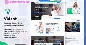 Vident - Dentist & Dental Care Elementor Template Kit - Nulled Download - EmpireGPL