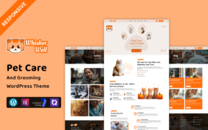 WhiskerWell - Pet Care And Grooming WordPress Elementor Theme WooCommerce Theme - Nulled Download - EmpireGPL