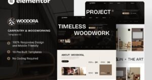Woodora - Carpentry & Woodworking Elementor Template Kit - Nulled Download - EmpireGPL