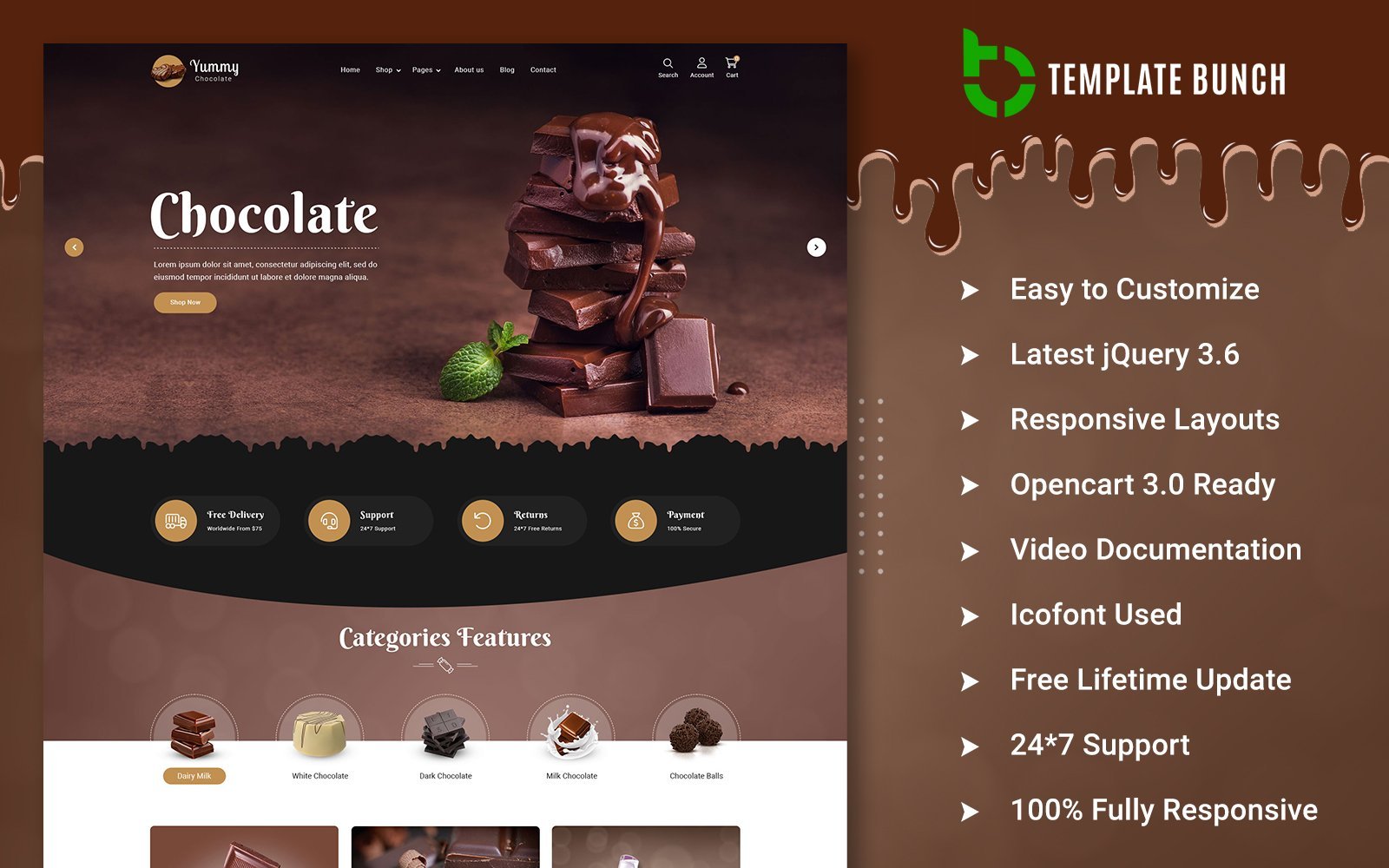 Yummy Chocolate - Responsive OpenCart Theme for eCommerce OpenCart Template - Nulled Download - EmpireGPL