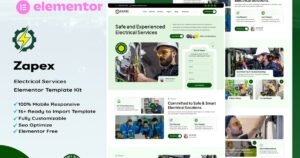 Zapex - Electrical Services Elementor Template Kit - Nulled Download - EmpireGPL