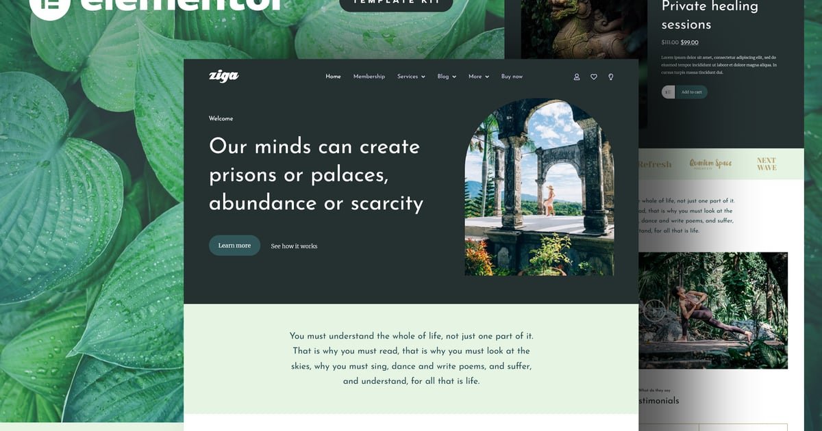 Ziga – Healer & Life Coach Elementor Template Kit – Nulled Download – EmpireGPL