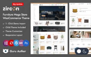 Zircon - Furniture Mega Store Elementor WooCommerce Responsive theme WooCommerce Theme - Nulled Download - EmpireGPL