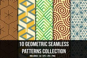 10 Seamless Geometric Patterns - Freebie