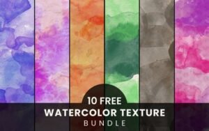 10 Watercolor Texture Bundle | Extended License
