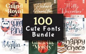 100 Cute Fonts Bundle