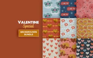 100 Valentine Backgrounds Bundle | Extended License